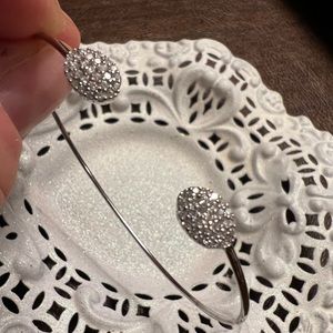 Sterling Silver CZ Cuff Bracelet